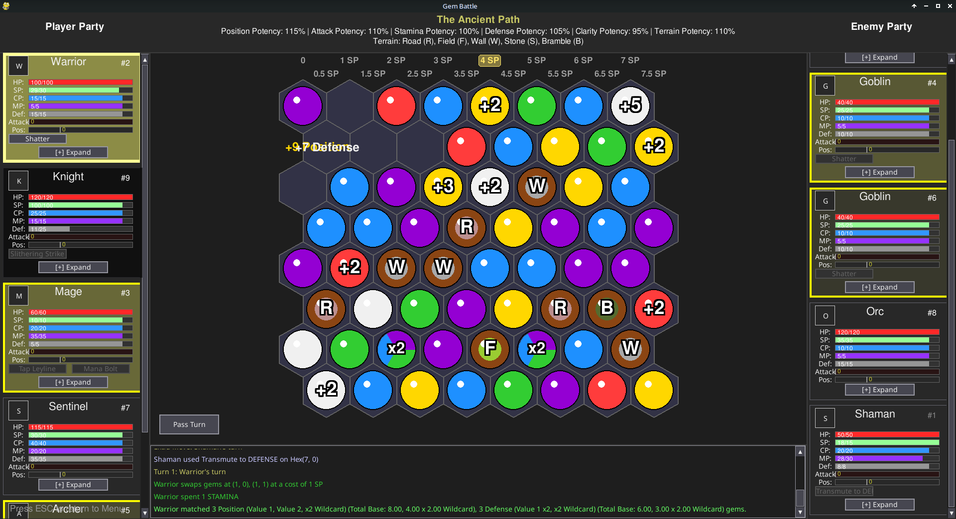 Gem Battle Battle Screen - Making move